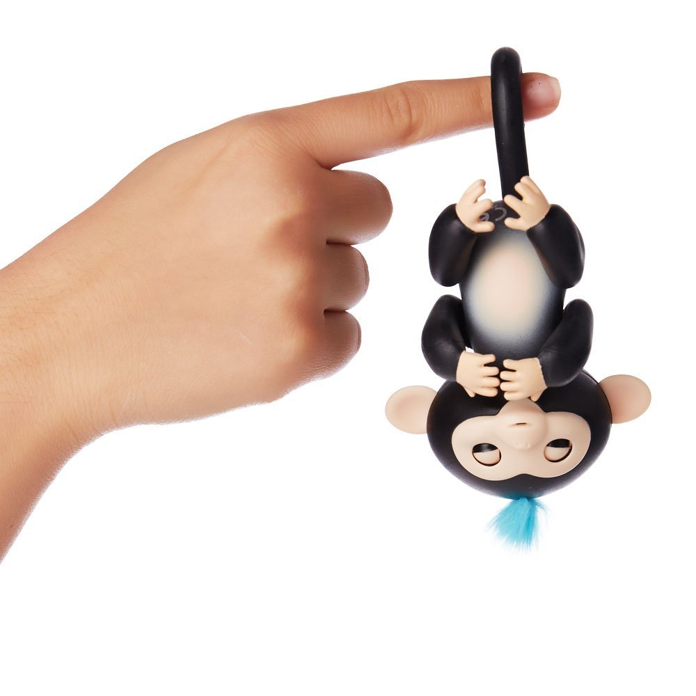 Интерактивная ручная обезьянка Fingerlings WowWee – Финн, черная, 12 см.  
